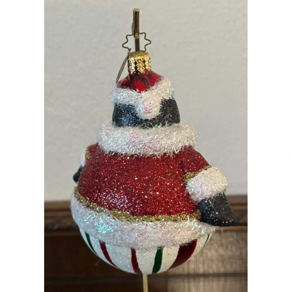 HTF Christopher Radko PENNY ROLL Penguin 1014224‎ w/ Org Box Santa Suit Ornament